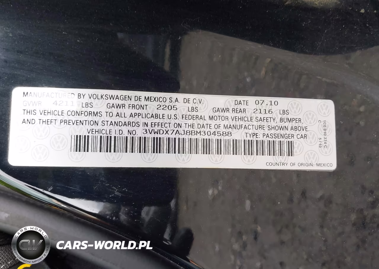 2011 Volkswagen Jetta 2.5L Se VIN:3VWDX7AJ8BM304588 - 9