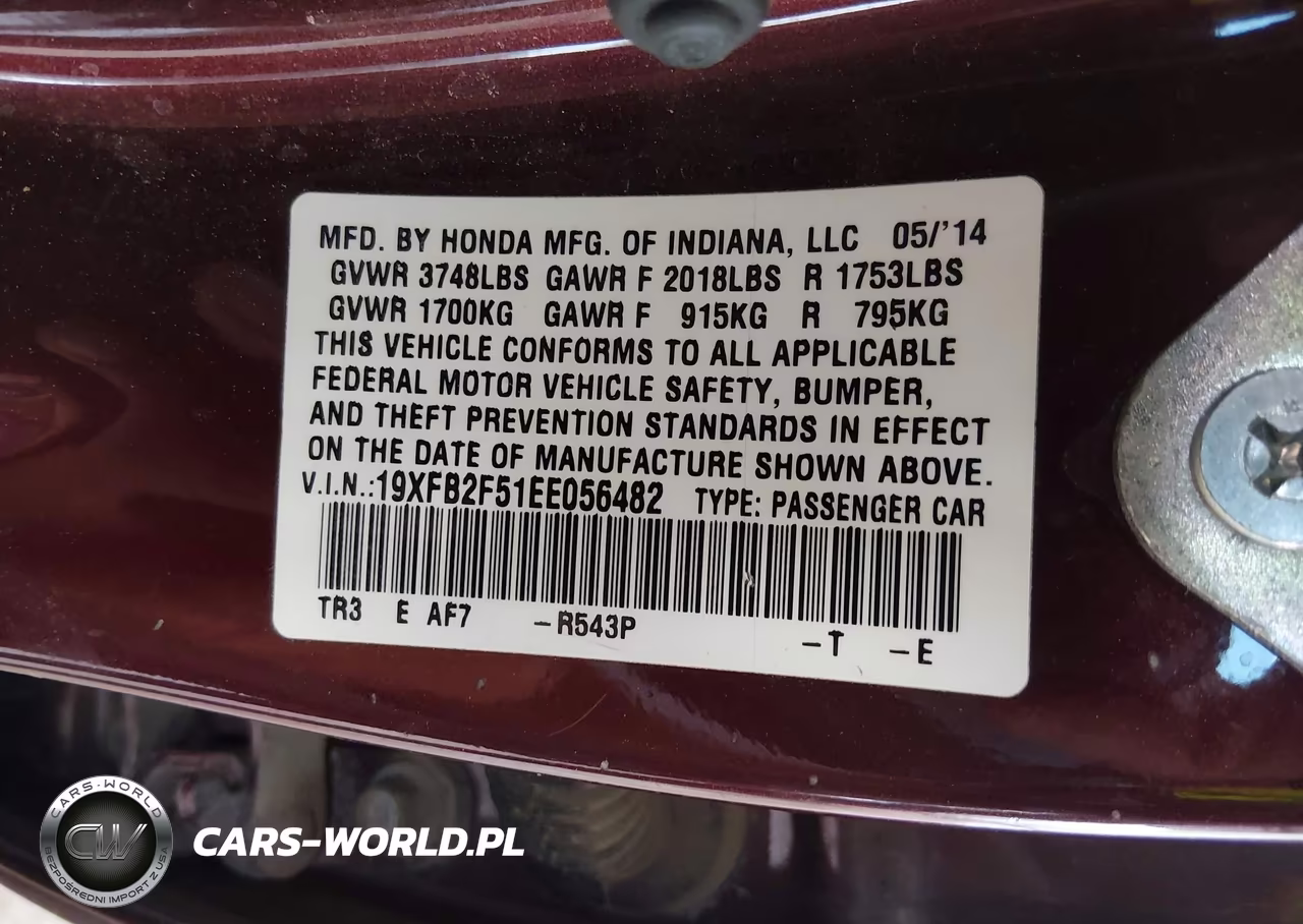 2014 Honda Civic Lx VIN:19XFB2F51EE056482 - 9