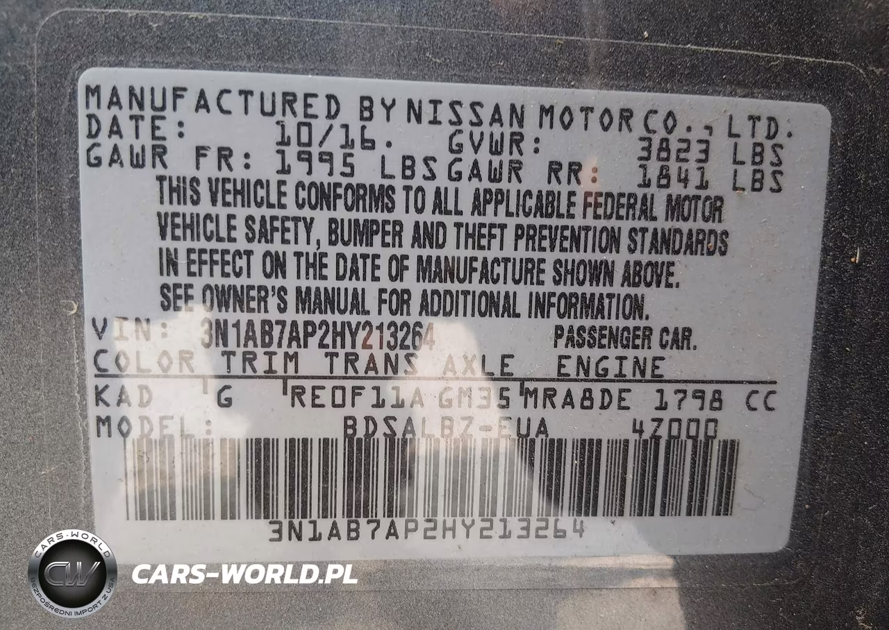 2017 Nissan Sentra S VIN:3N1AB7AP2HY213264 - 9