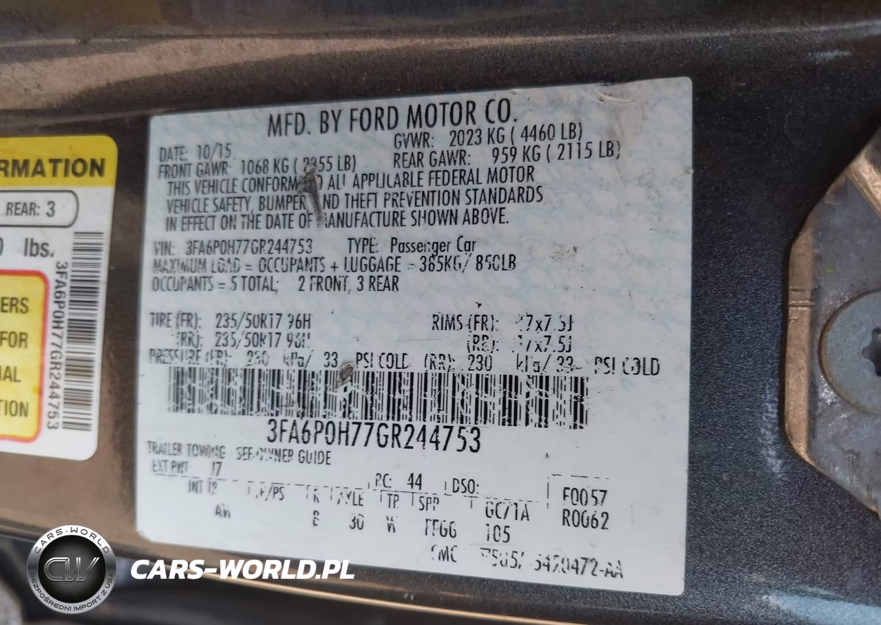 2016 Ford Fusion Se VIN:3FA6P0H77GR244753 - 9