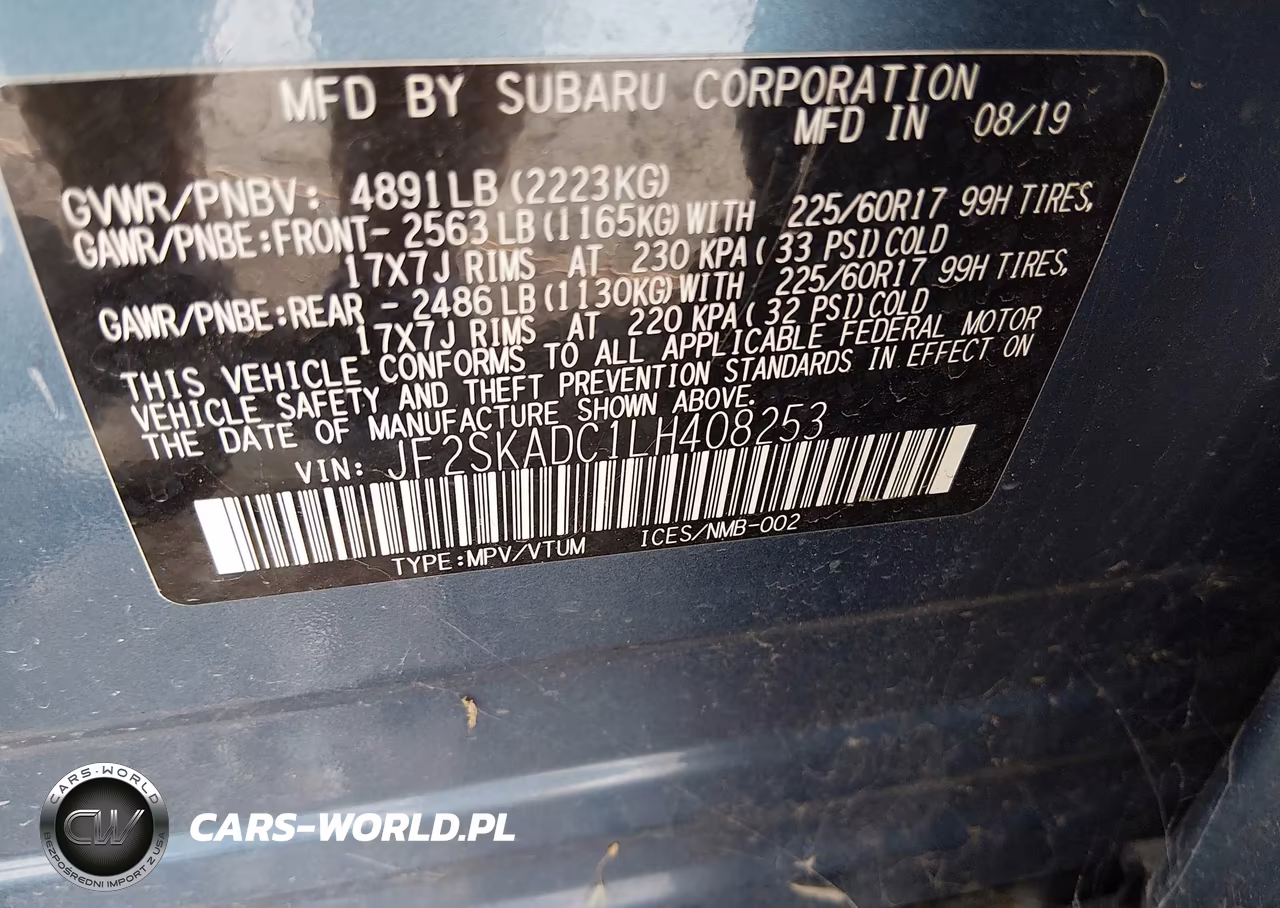 2020 Subaru Forester VIN:JF2SKADC1LH408253 - 9