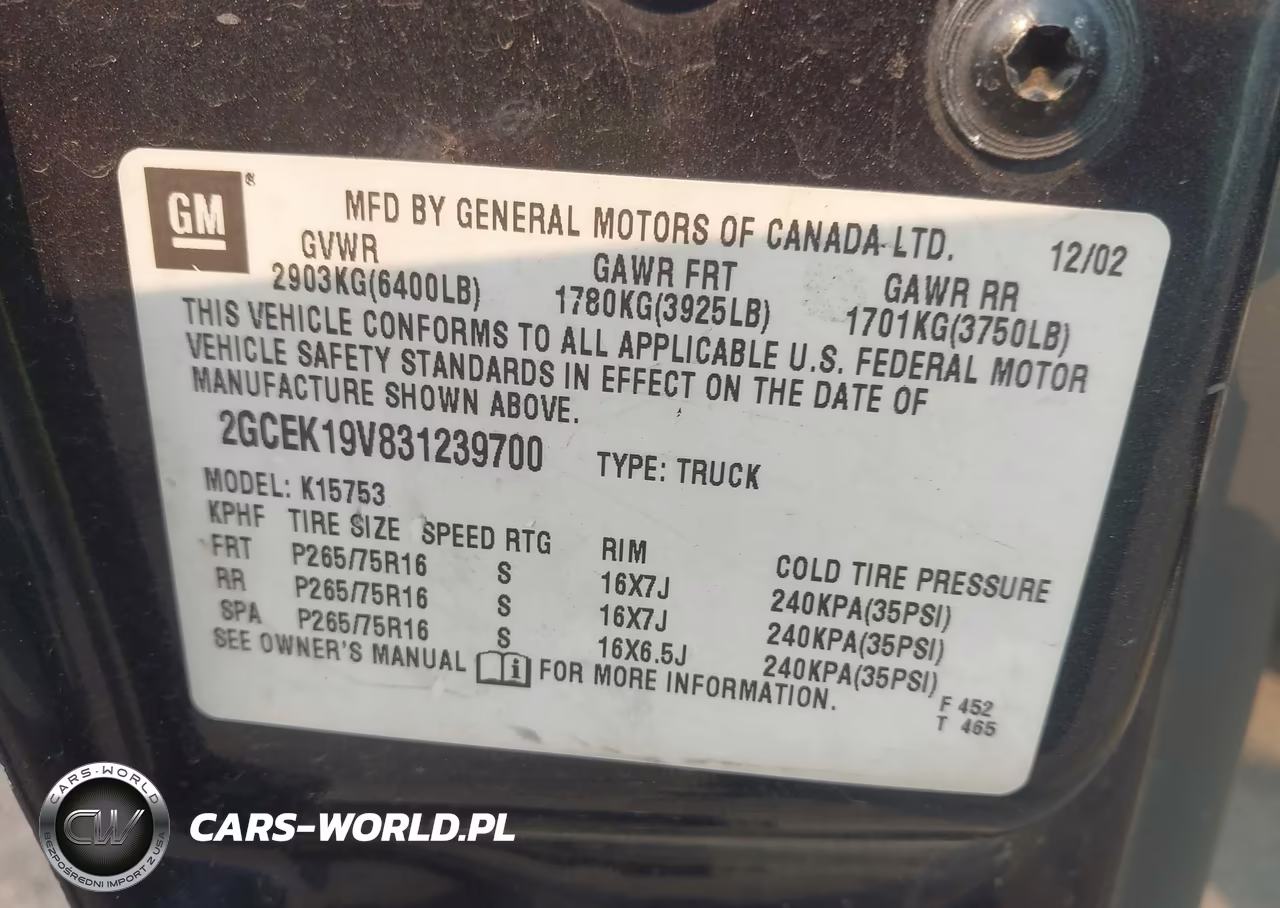 2003 Chevrolet Silverado 1500 Ls VIN:2GCEK19V831239700 - 9