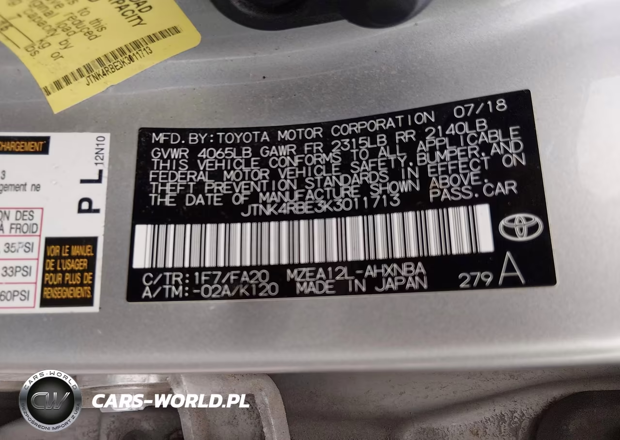 2019 Toyota Corolla Se VIN:JTNK4RBE3K3011713 - 9