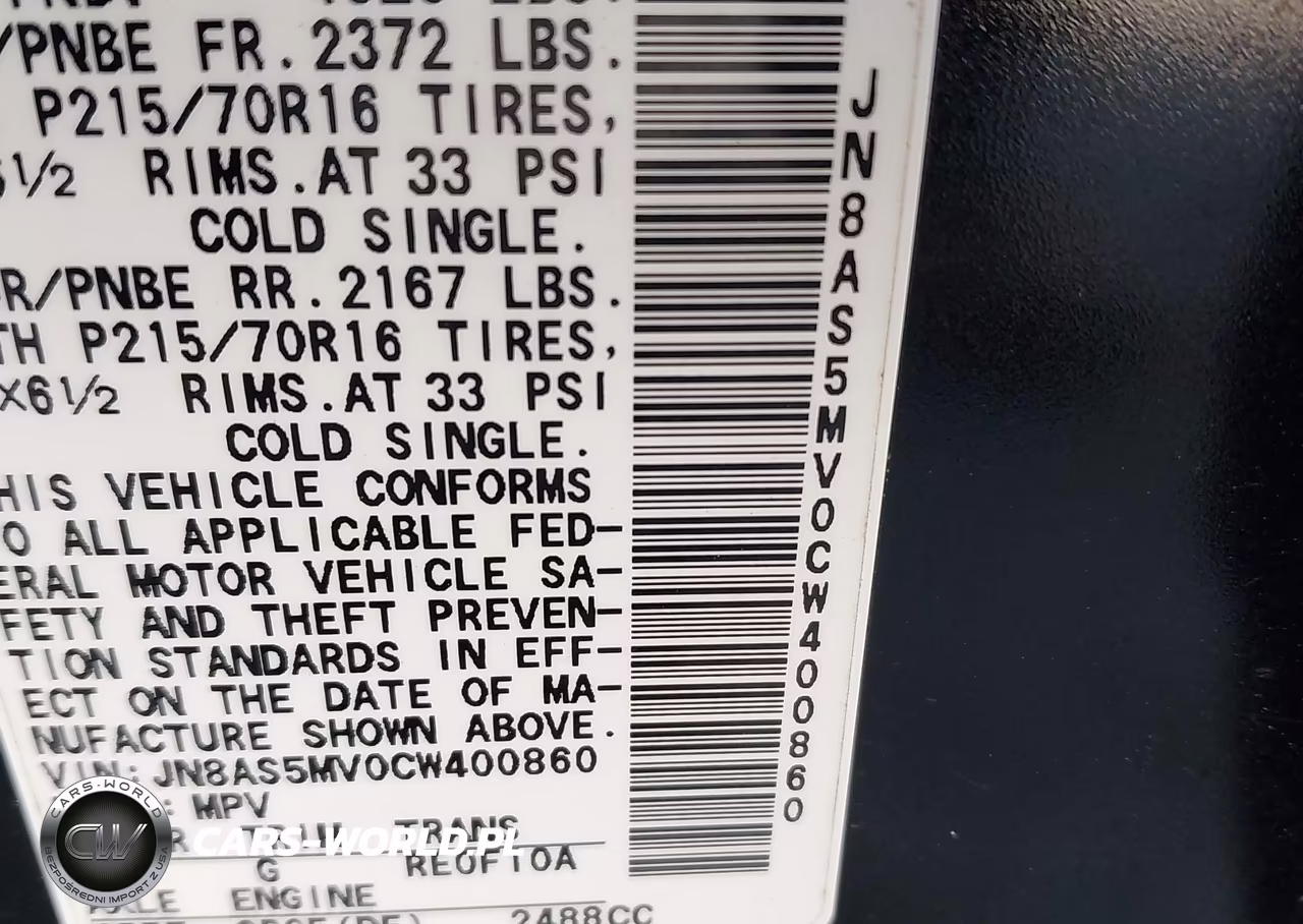 2012 Nissan Rogue S VIN:JN8AS5MV0CW400860 - 9