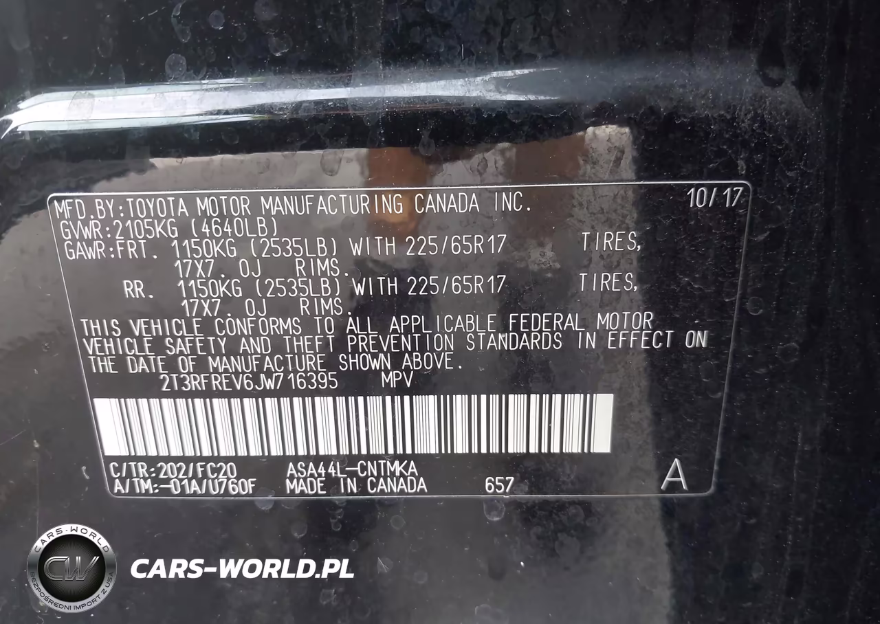 2018 Toyota Rav4 Xle VIN:2T3RFREV6JW716395 - 9