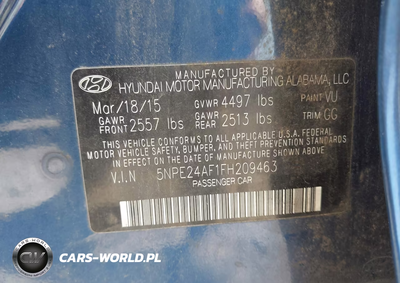2015 Hyundai Sonata Se VIN:5NPE24AF1FH209463 - 9