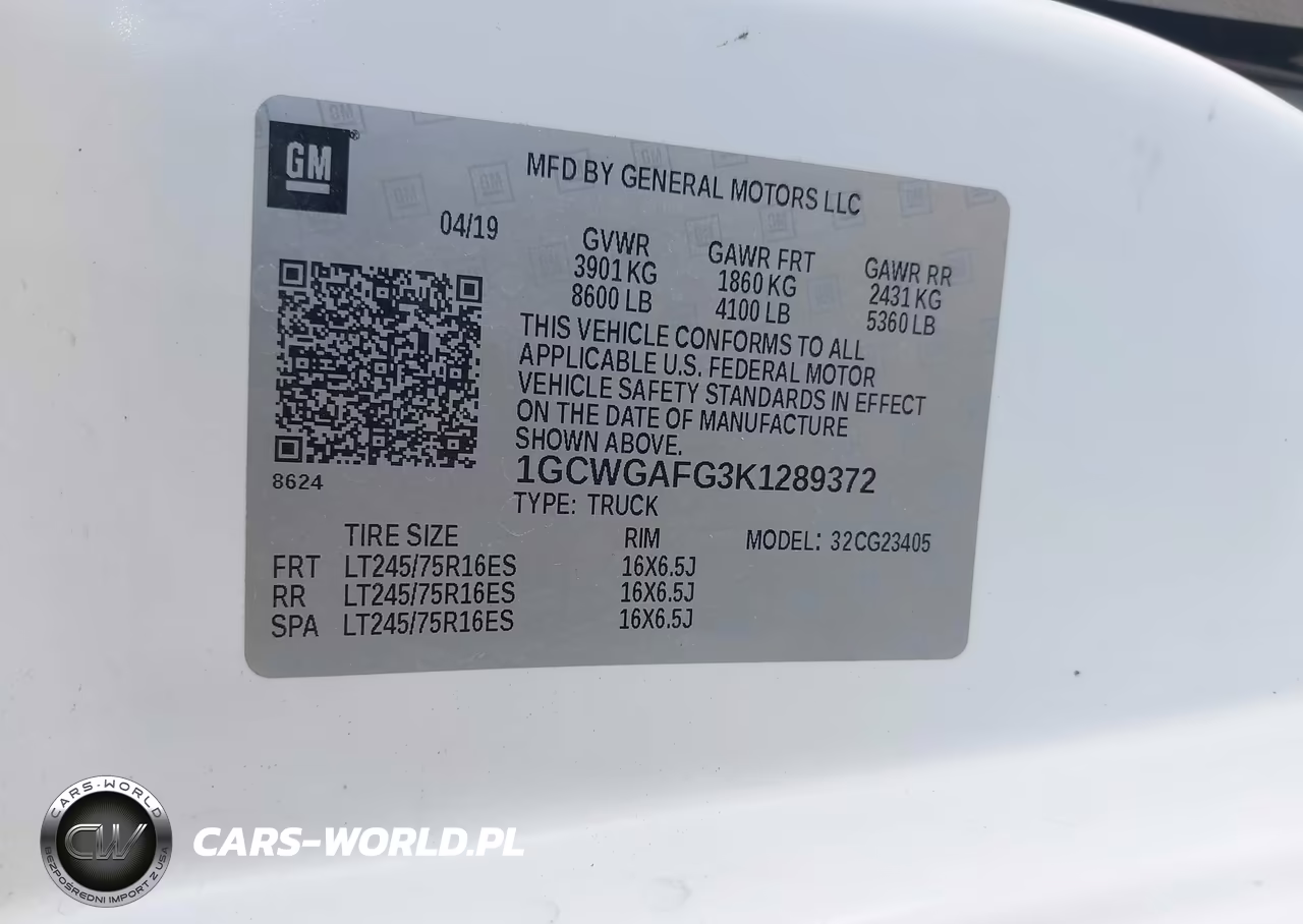2019 Chevrolet Express 2500 Work Van VIN:1GCWGAFG3K1289372 - 9