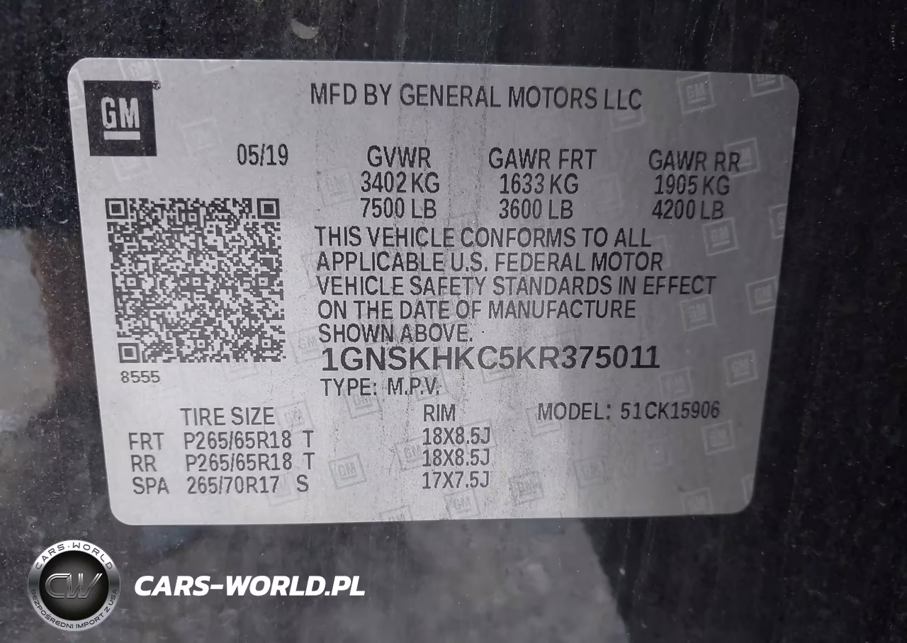 2019 Chevrolet Suburban Lt VIN:1GNSKHKC5KR375011 - 9