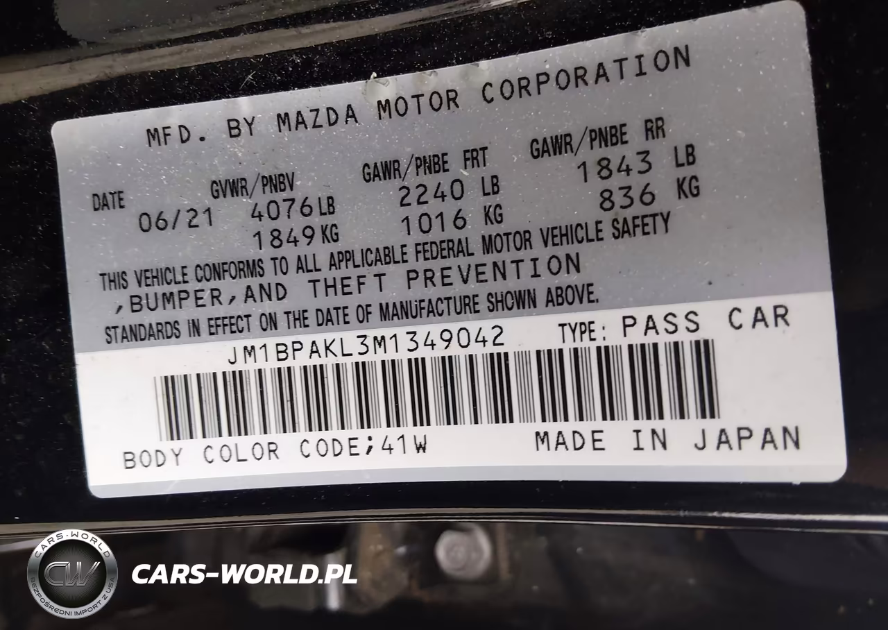 2021 Mazda Mazda3 Select VIN:JM1BPAKL3M1349042 - 9