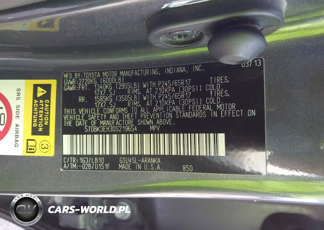 2013 Toyota Highlander Se V6 VIN:5TDBK3EH3DS219654 - 9