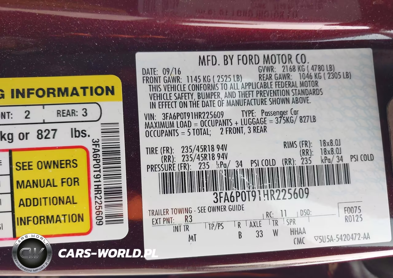 2017 Ford Fusion Se VIN:3FA6P0T91HR225609 - 9