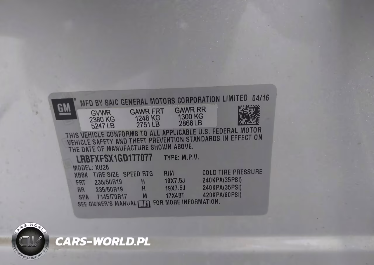 2016 Buick Envision Premium Ii VIN:LRBFXFSX1GD177077 - 9