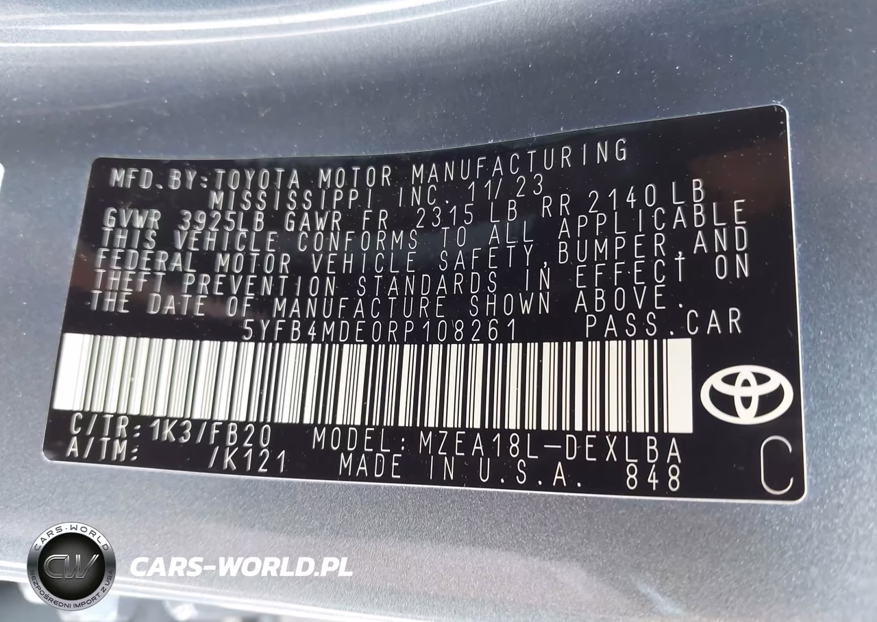 2024 Toyota Corolla Le VIN:5YFB4MDE0RP108261 - 9