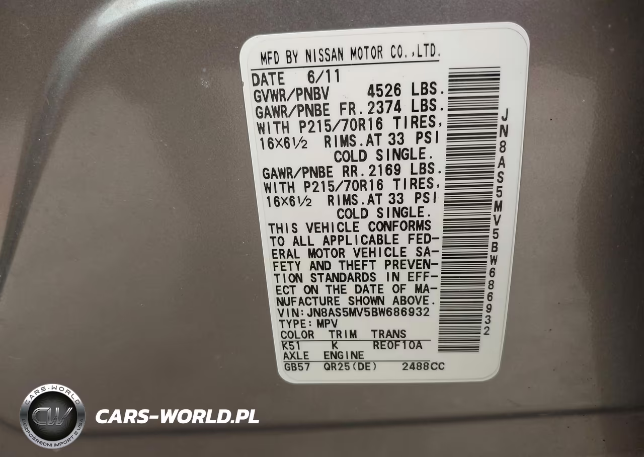 2011 Nissan Rogue S VIN:JN8AS5MV5BW686932 - 9