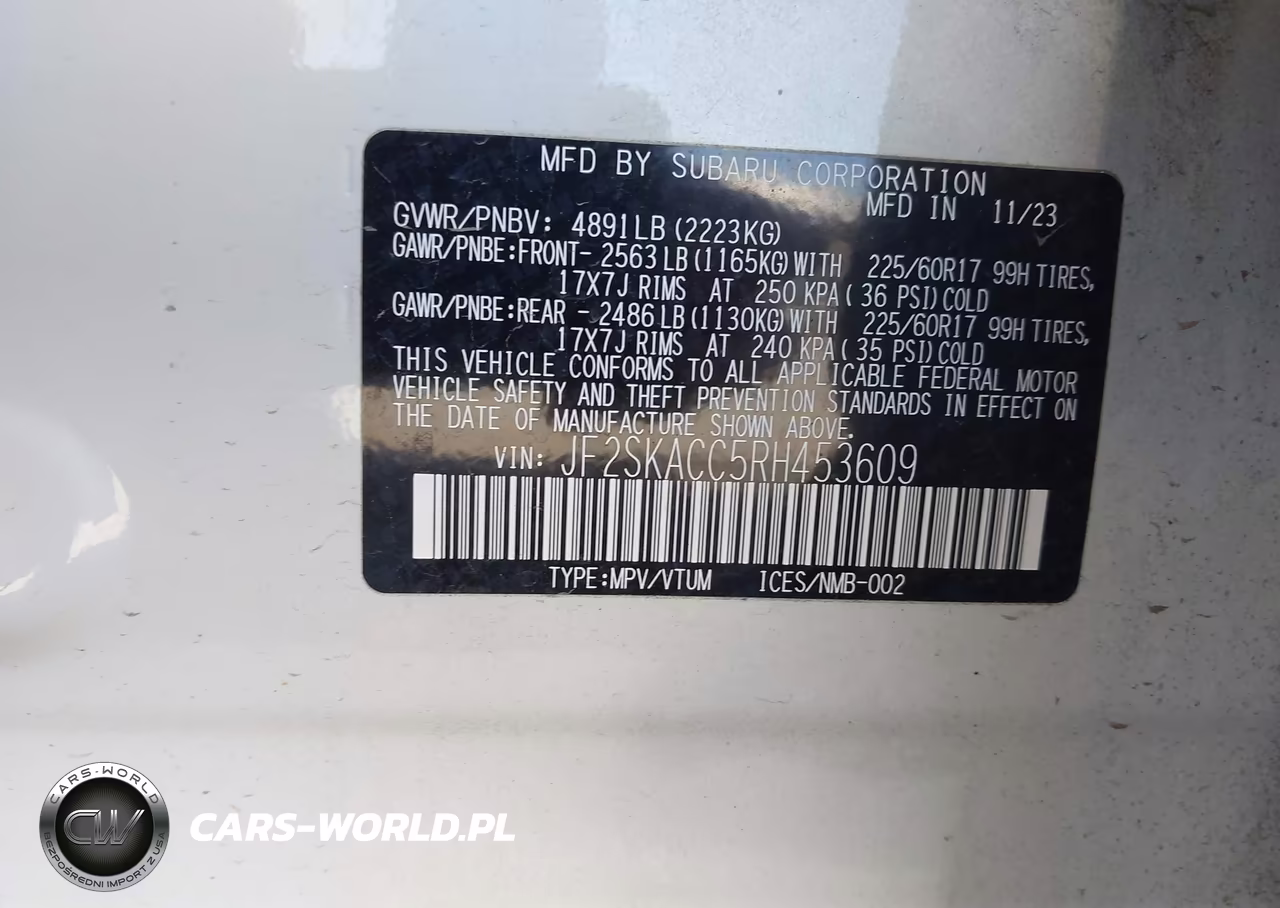 2024 Subaru Forester Premium VIN:JF2SKACC5RH453609 - 9