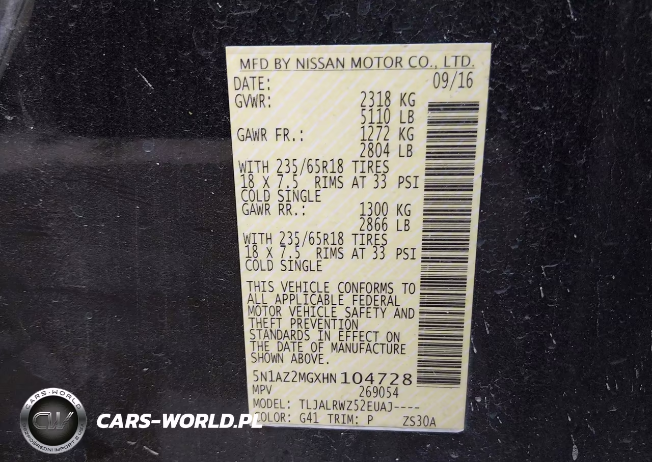 2017 Nissan Murano Sl VIN:5N1AZ2MGXHN104728 - 9