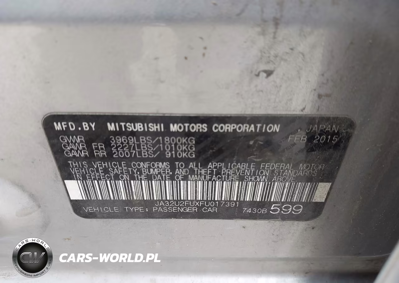 2015 Mitsubishi Lancer Es VIN:JA32U2FUXFU017391 - 9