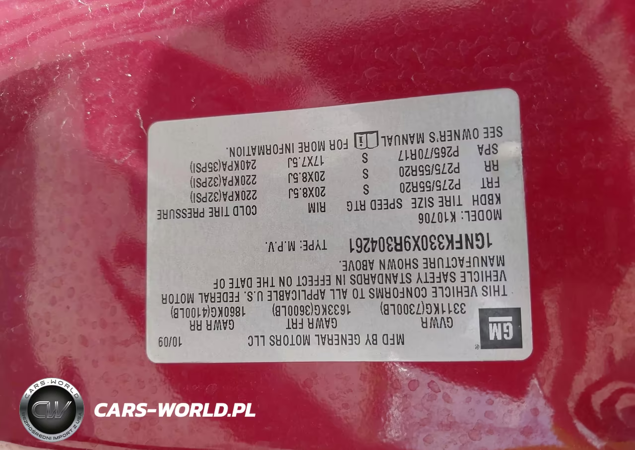 2009 Chevrolet Tahoe Ltz VIN:1GNFK330X9R304261 - 9