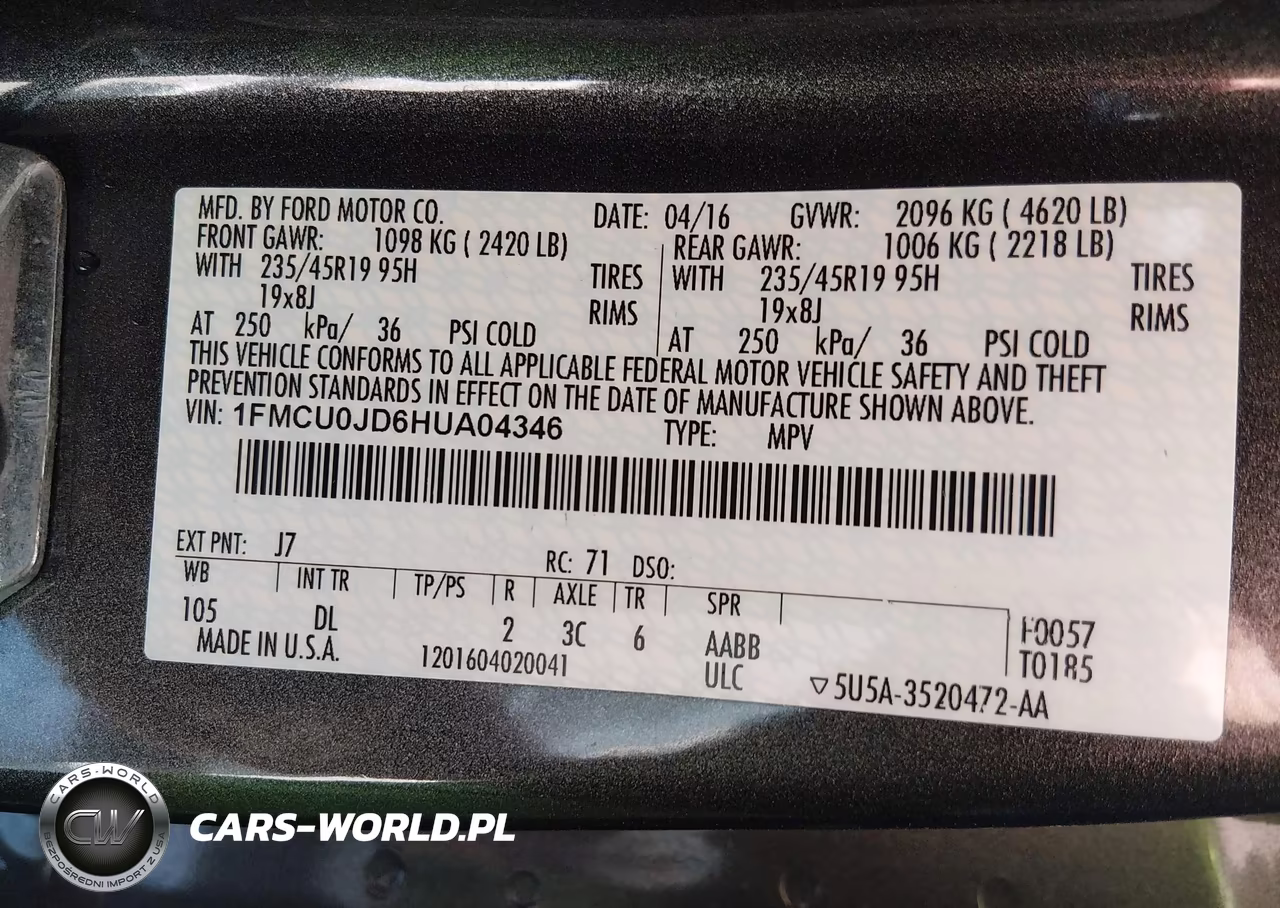 2017 Ford Escape Titanium VIN:1FMCU0JD6HUA04346 - 9