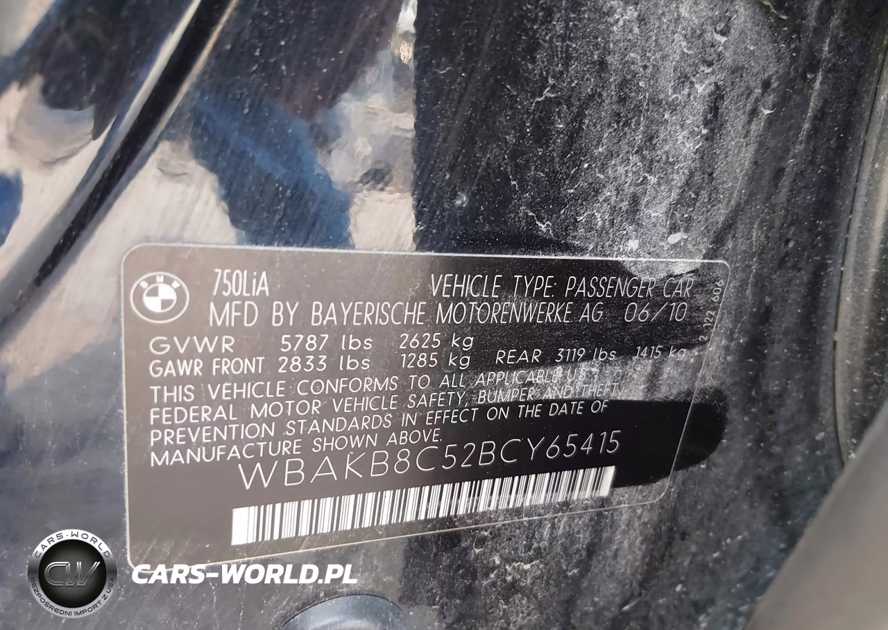 2011 BMW 750Li VIN:WBAKB8C52BCY65415 - 9
