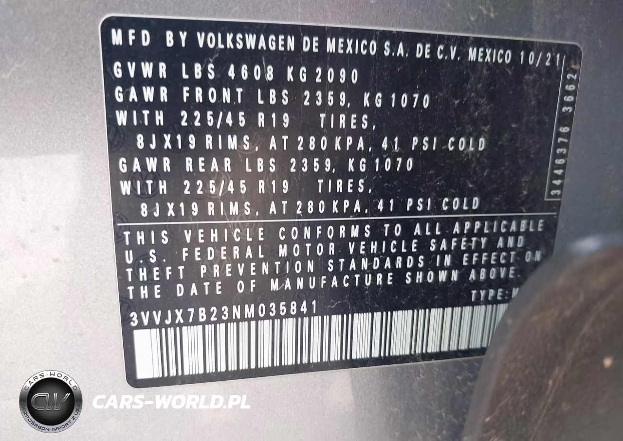 2022 Volkswagen Taos 1.5T Sel VIN:3VVJX7B23NM035841 - 9