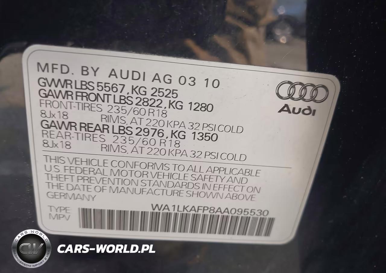 2010 Audi Q5 3.2 Premium VIN:WA1LKAFP8AA095530 - 9