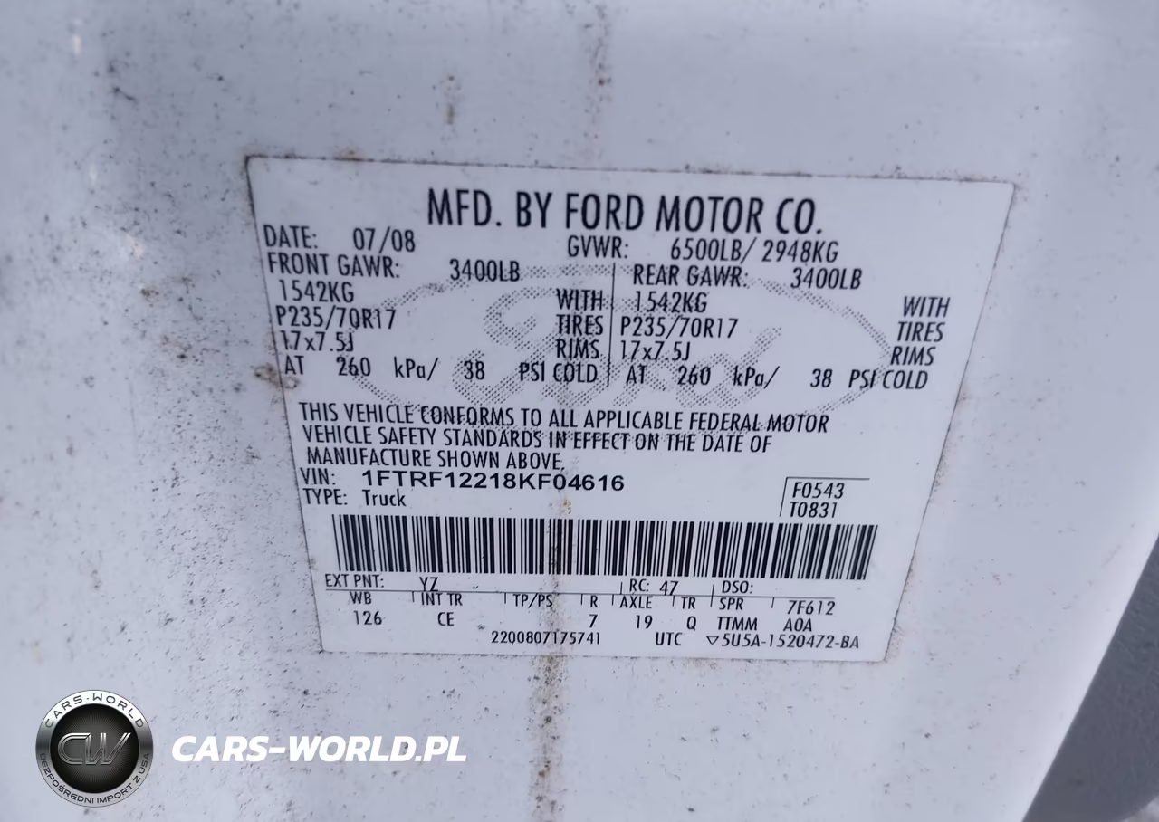 2008 Ford F-150 Stx-Xl-Xlt VIN:1FTRF12218KF04616 - 9