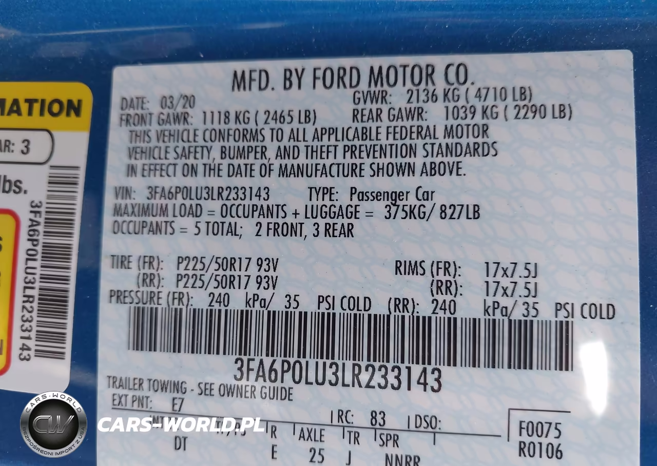 2020 Ford Fusion Hybrid Se VIN:3FA6P0LU3LR233143 - 9