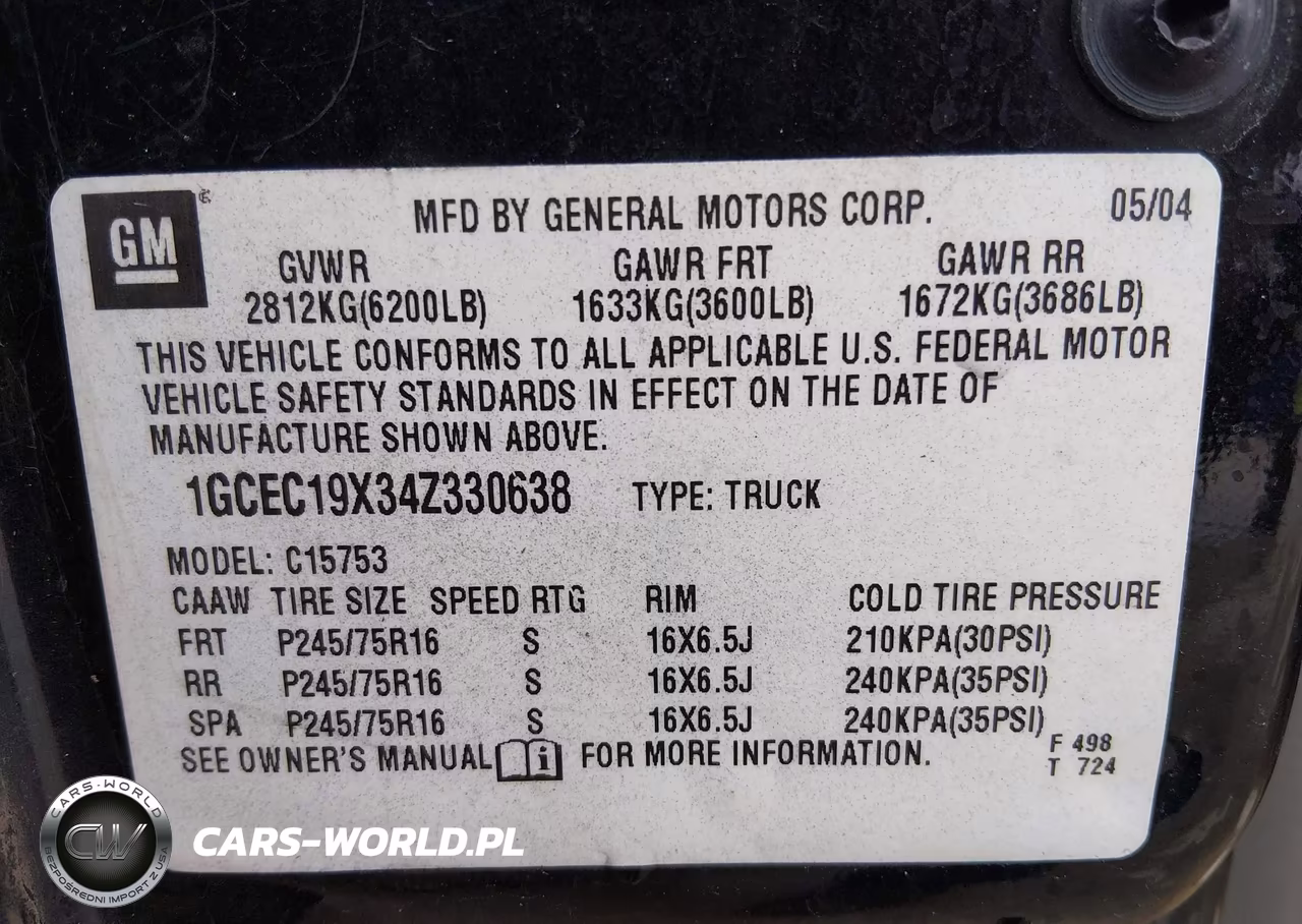 2004 Chevrolet Silverado 1500 Work Truck VIN:1GCEC19X34Z330638 - 9