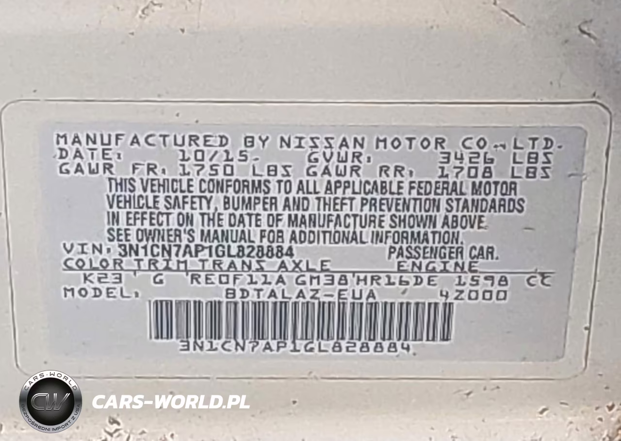 2016 Nissan Versa 1.6 S+ VIN:3N1CN7AP1GL828884 - 9
