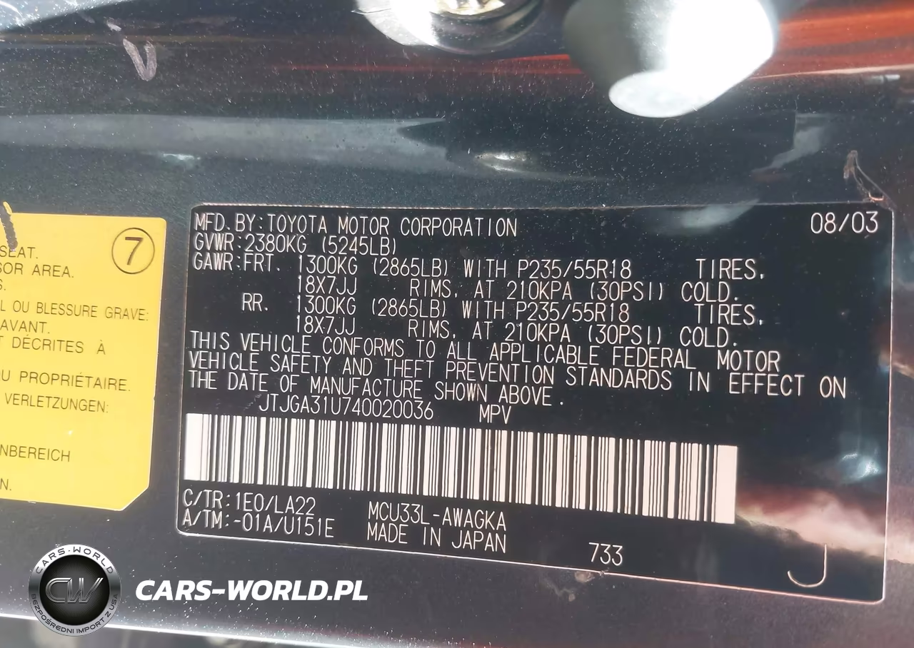 2004 Lexus Rx 330 VIN:JTJGA31U740020036 - 9