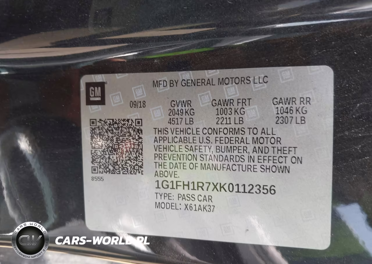 2019 Chevrolet Camaro 2Ss VIN:1G1FH1R7XK0112356 - 9