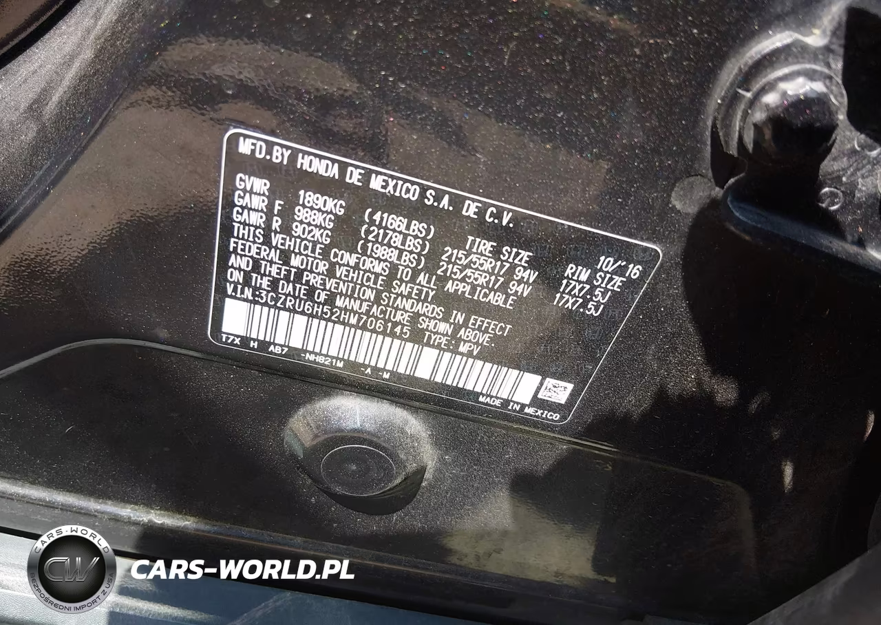 2017 Honda Hr-V Ex VIN:3CZRU6H52HM706145 - 9
