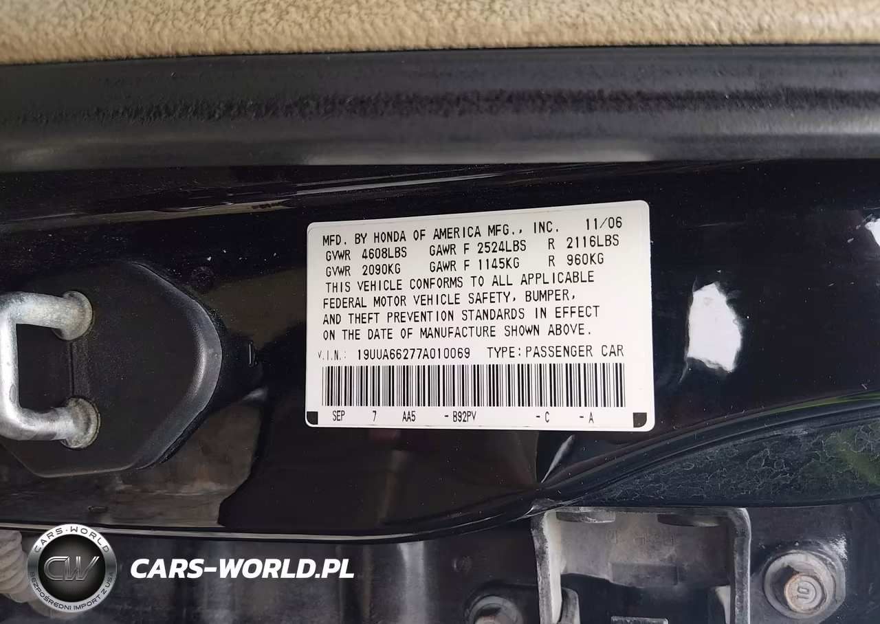 2007 Acura Tl 3.2 VIN:19UUA66277A010069 - 9