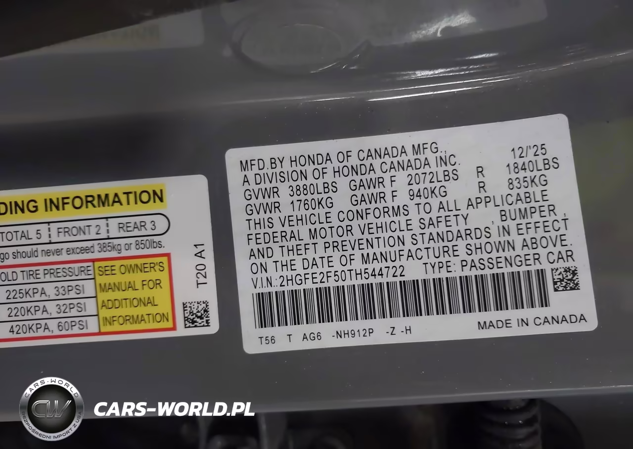 2026 Honda Civic Sport VIN:2HGFE2F50TH544722 - 9