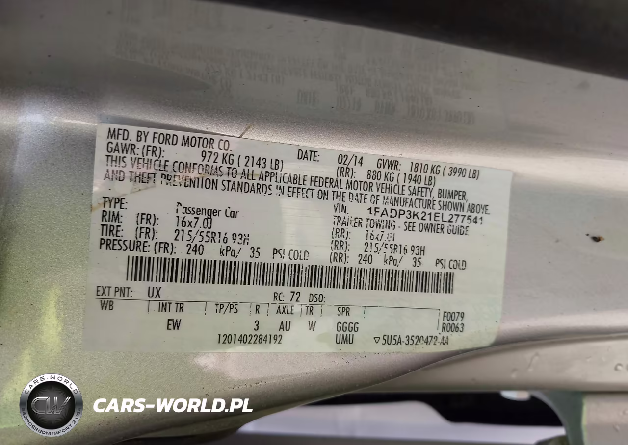 2014 Ford Focus Se VIN:1FADP3K21EL277541 - 9