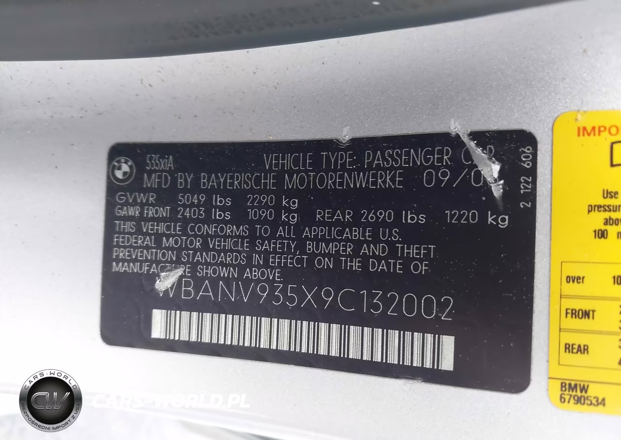 2009 BMW 535I xDrive VIN:WBANV935X9C132002 - 9