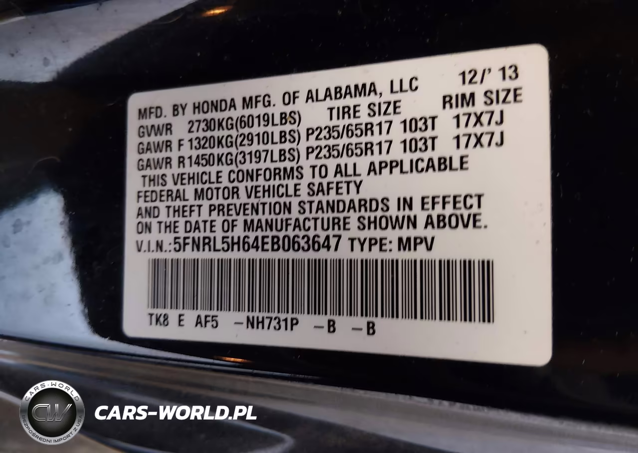 2014 Honda Odyssey Ex-L VIN:5FNRL5H64EB063647 - 9