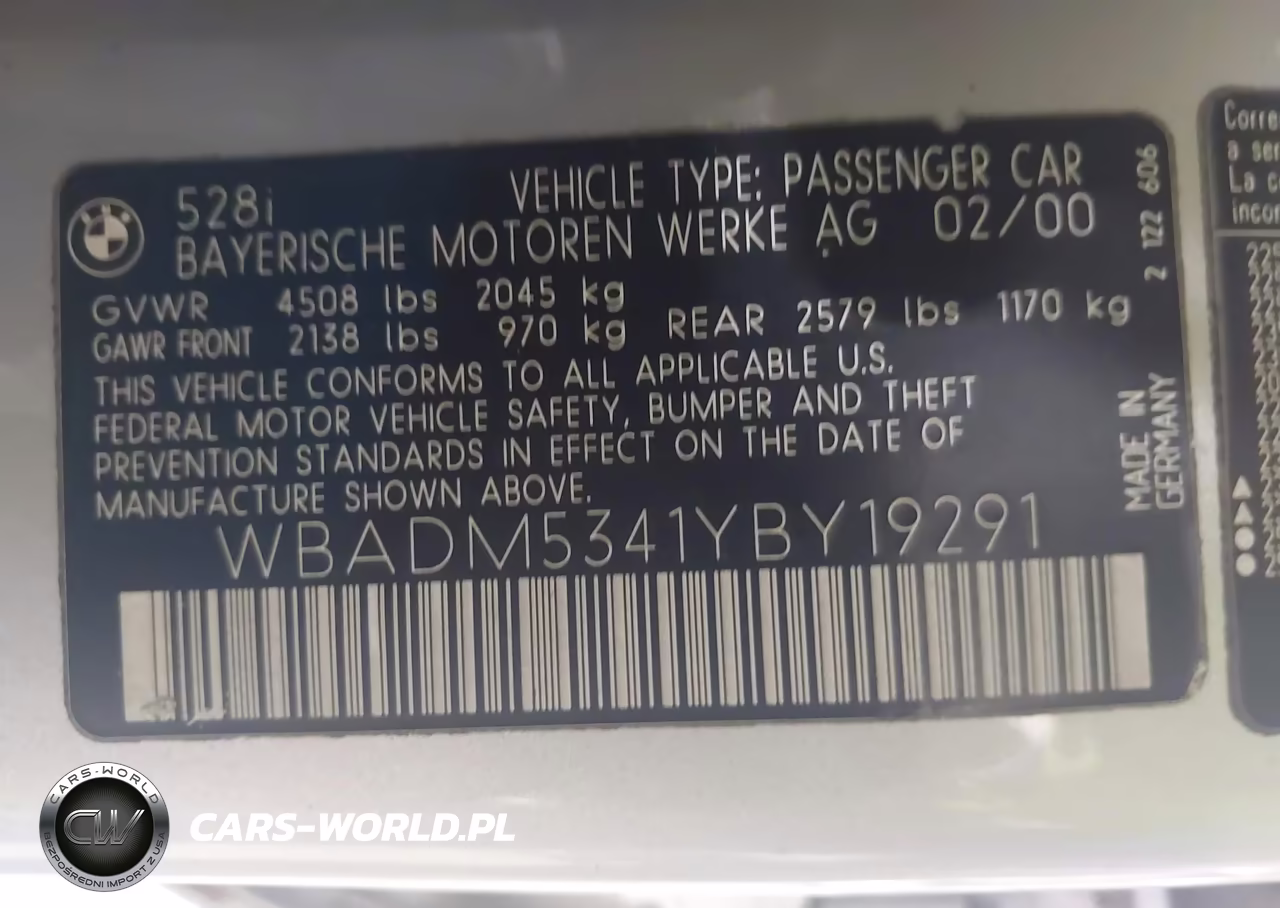 2000 BMW 528I VIN:WBADM5341YBY19291 - 9