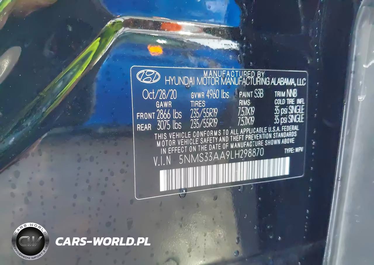 2020 Hyundai Santa Fe Sel 2.0T VIN:5NMS33AA9LH298870 - 9