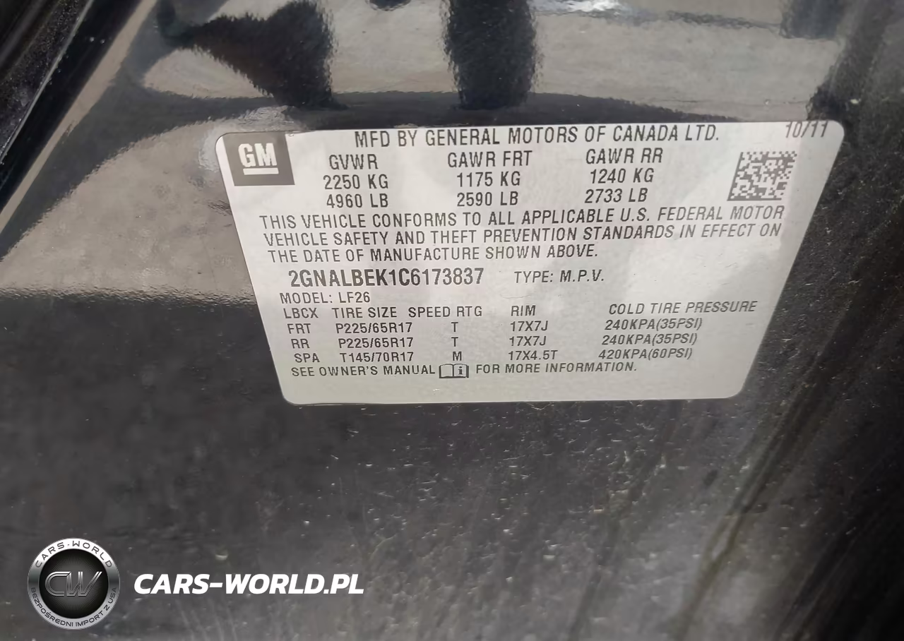 2012 Chevrolet Equinox Ls VIN:2GNALBEK1C6173837 - 9
