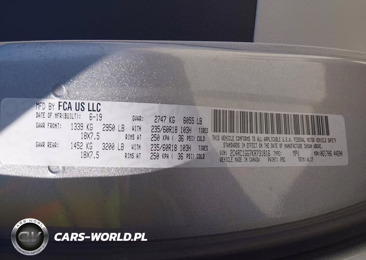 2019 Chrysler Pacifica Limited VIN:2C4RC1GG7KR731816 - 8
