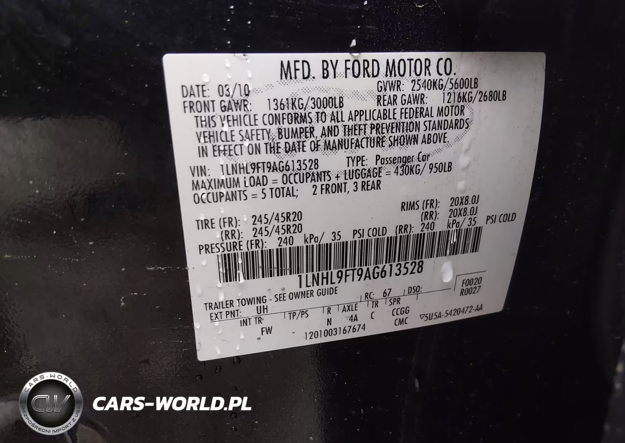 2010 Lincoln Mks Ecoboost VIN:1LNHL9FT9AG613528 - 9
