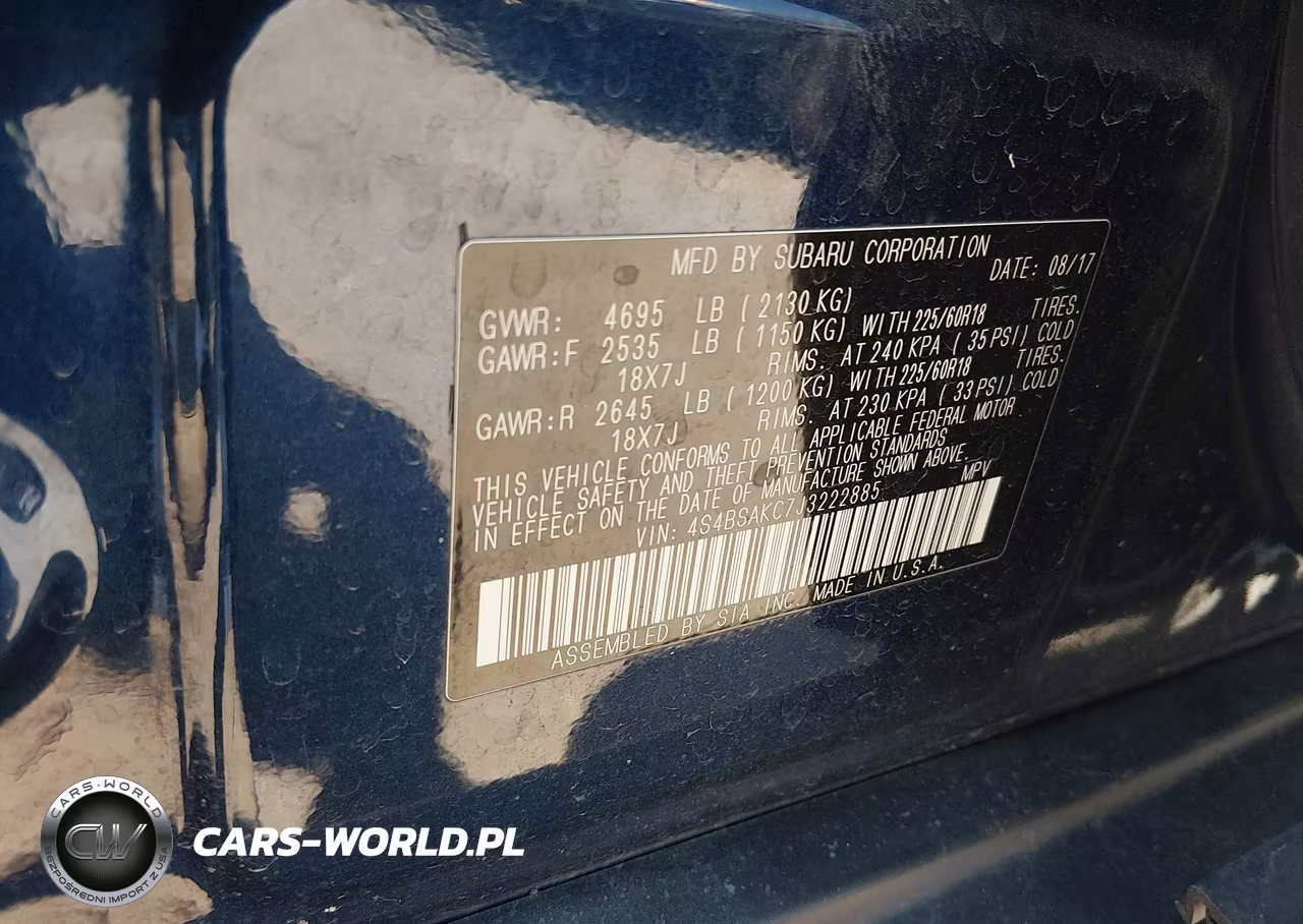 2018 Subaru Outback 2.5I Limited VIN:4S4BSAKC7J3222885 - 9