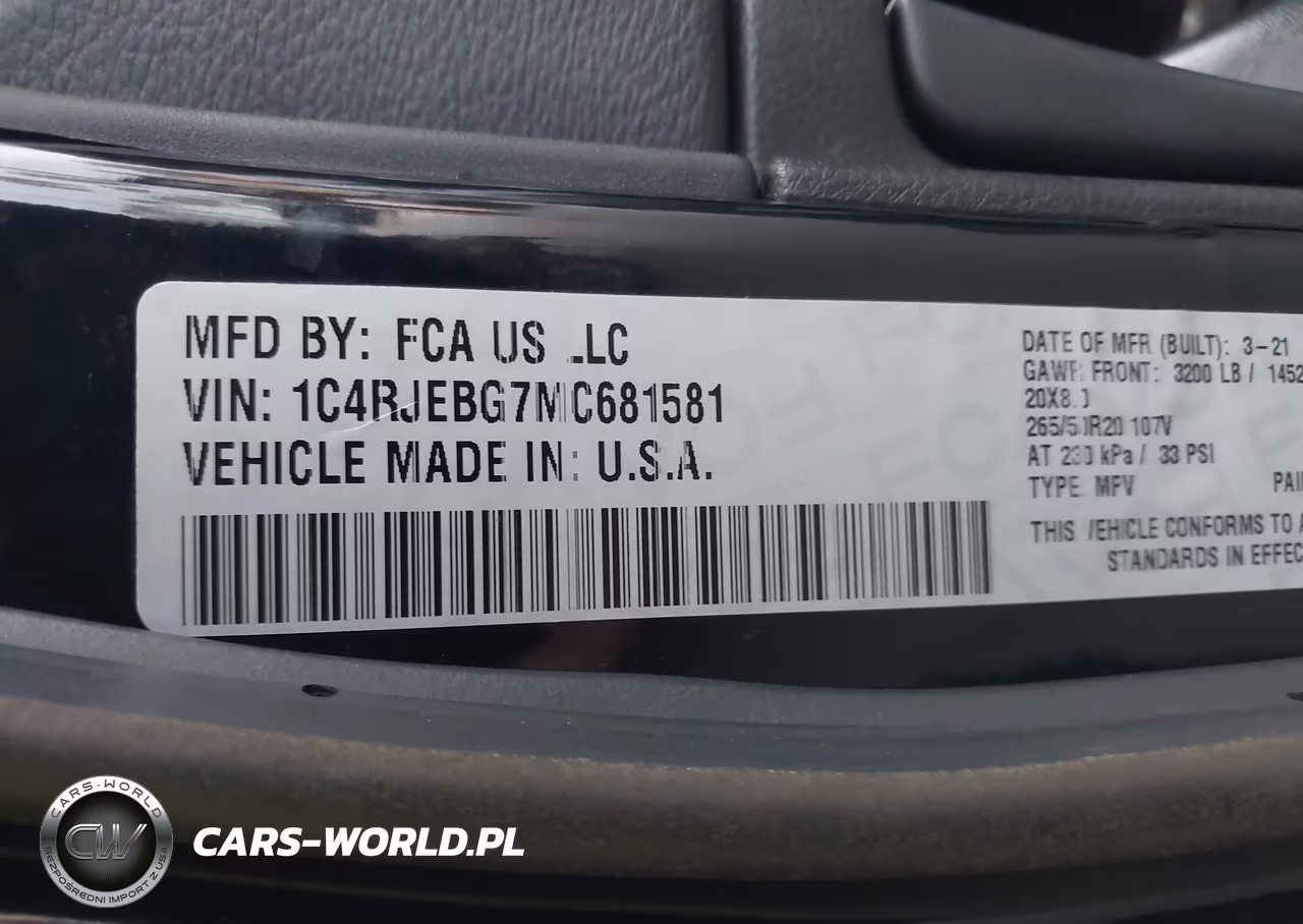 2021 Jeep Grand Cherokee Limited X 4X2 VIN:1C4RJEBG7MC681581 - 9
