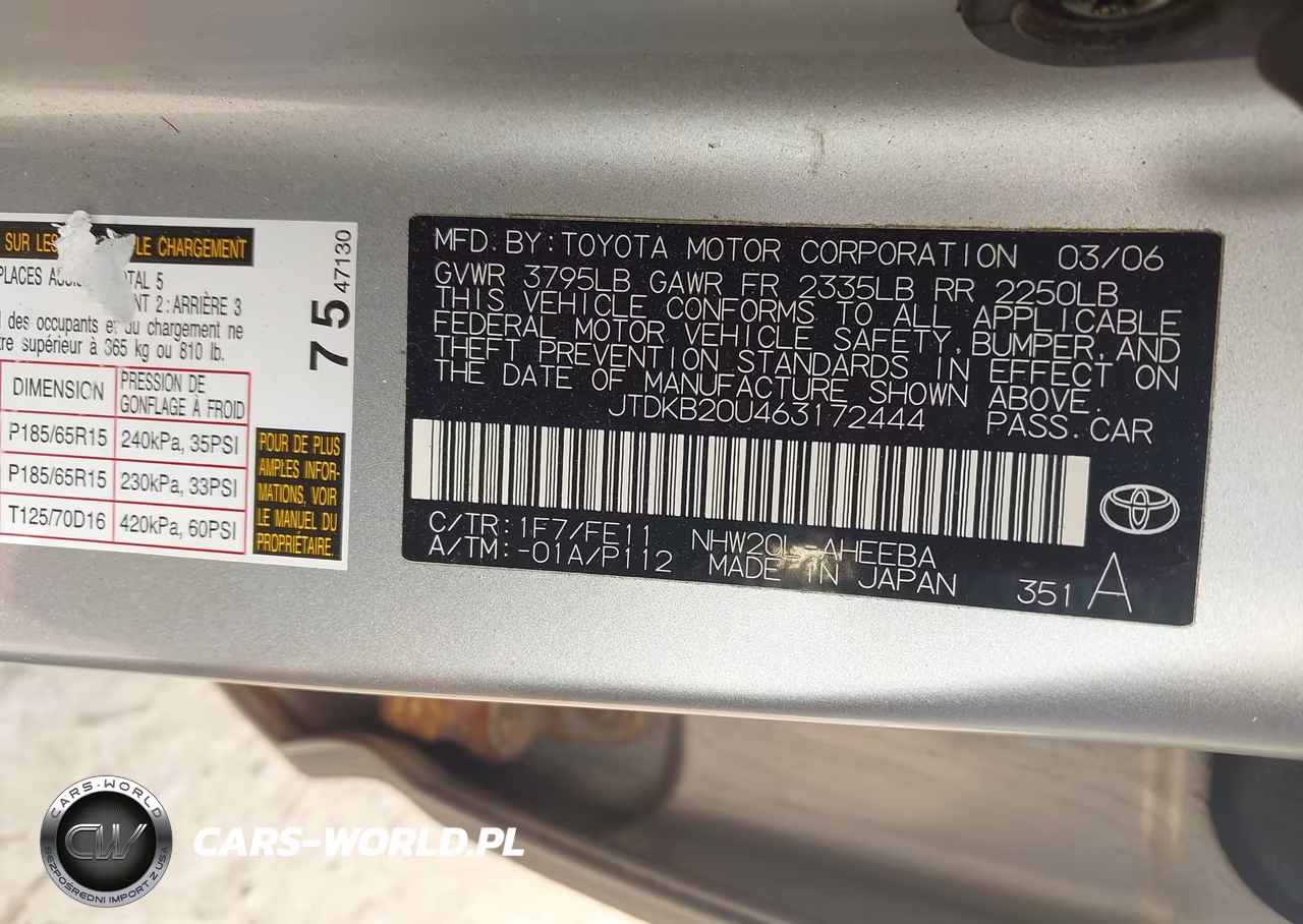 2006 Toyota Prius VIN:JTDKB20U463172444 - 9
