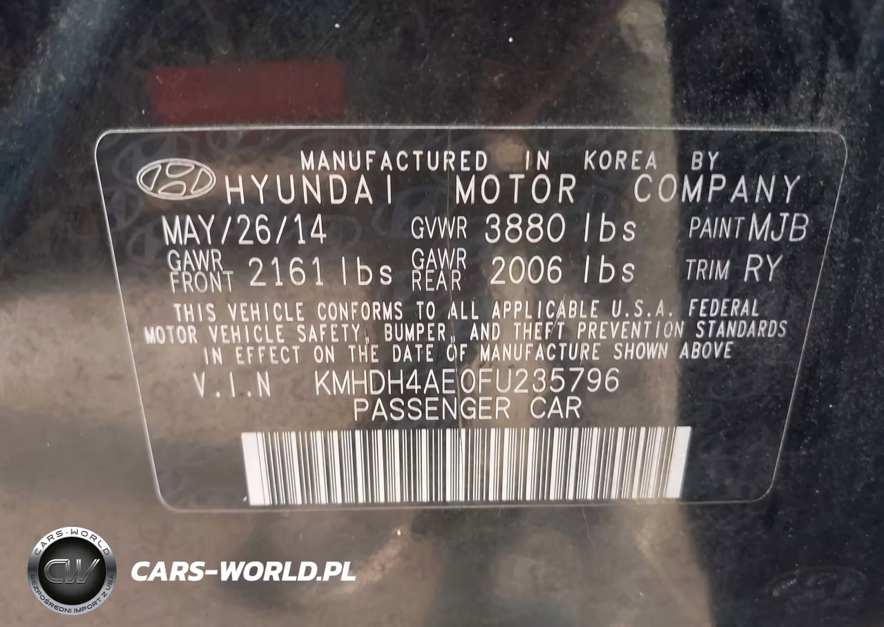 2015 Hyundai Elantra Se VIN:KMHDH4AE0FU235796 - 9