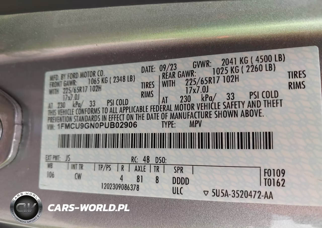 2023 Ford Escape Active VIN:1FMCU9GN0PUB02906 - 9