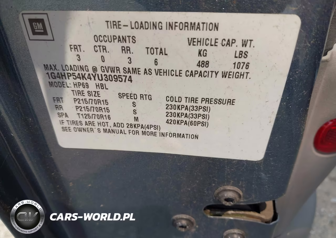 2000 Buick Lesabre Custom VIN:1G4HP54K4YU309574 - 9