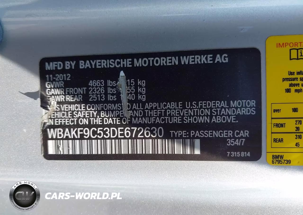 2013 BMW 335I xDrive VIN:WBAKF9C53DE672630 - 9